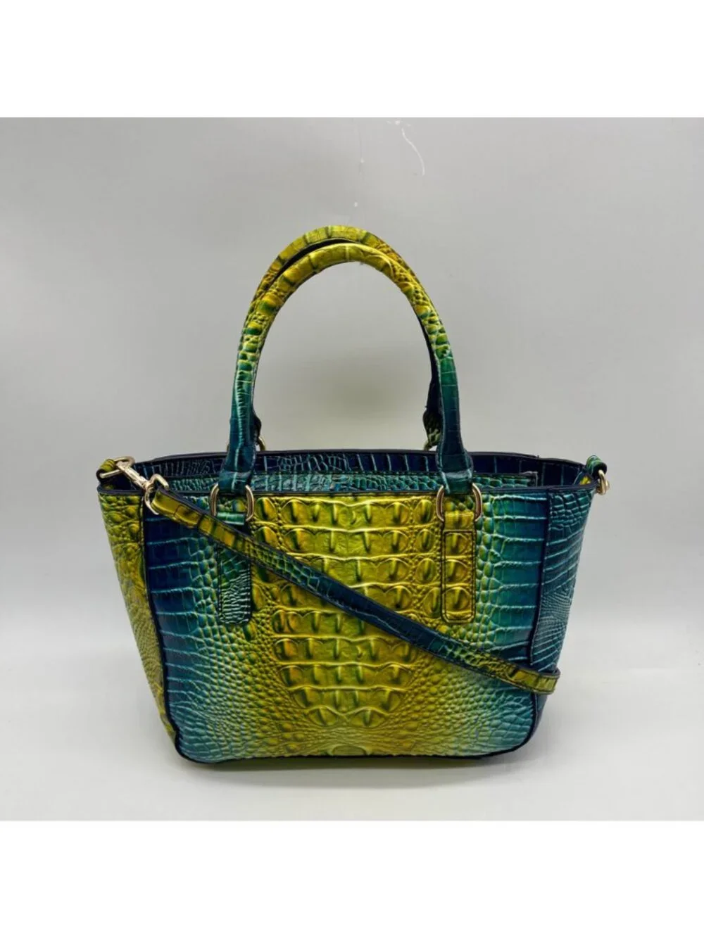 Unbranded Multi-Colored Faux Croc-Embossed Satchel Bag